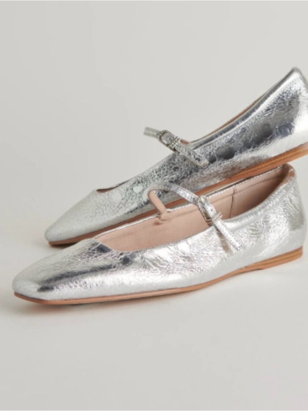 Dolce Vita Reyes Ballet Flat Silver Metallic Size 8.5 NEW